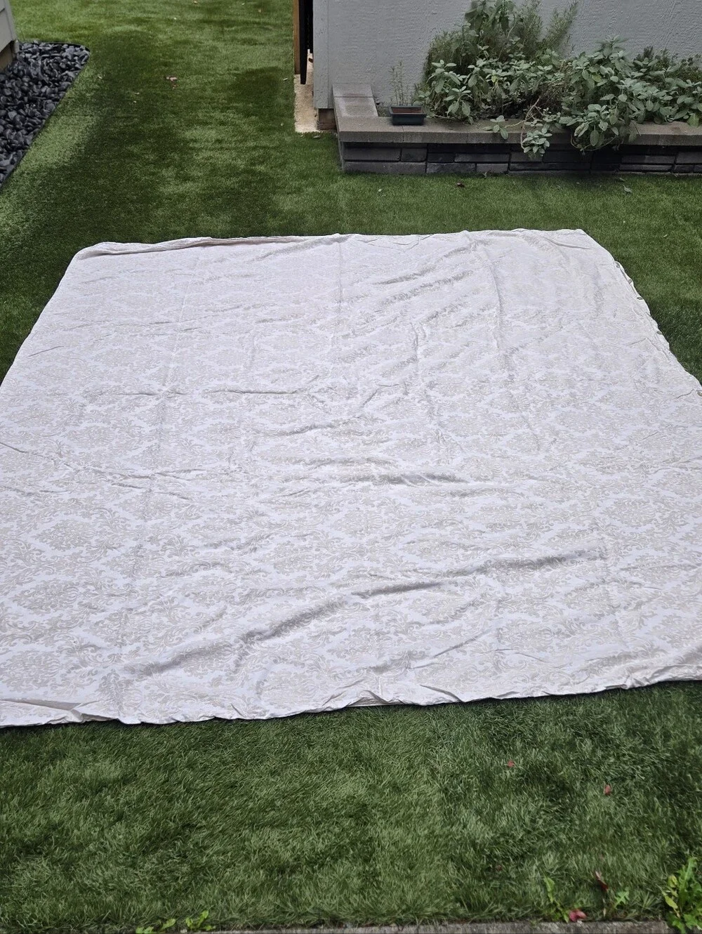 William Sonoma Home Queen Full Duvet Linen Cotton Blend Floral Pattern 96x87in